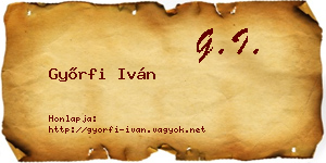 Győrfi Iván névjegykártya